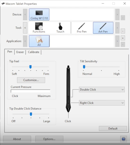 change pen button shortcuts on photoshop